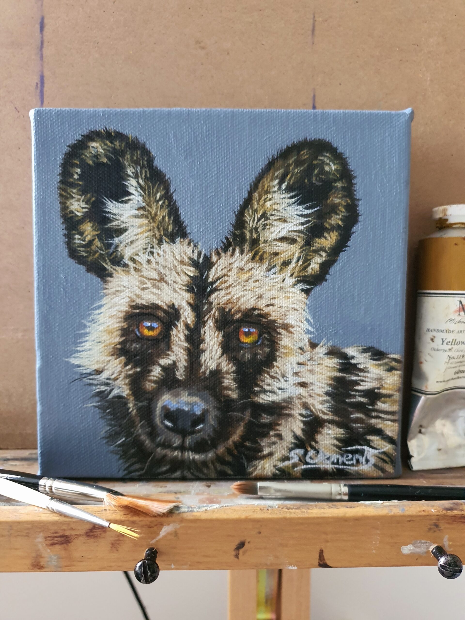 Original Painted Dog Oil Painting - 'Kibo'