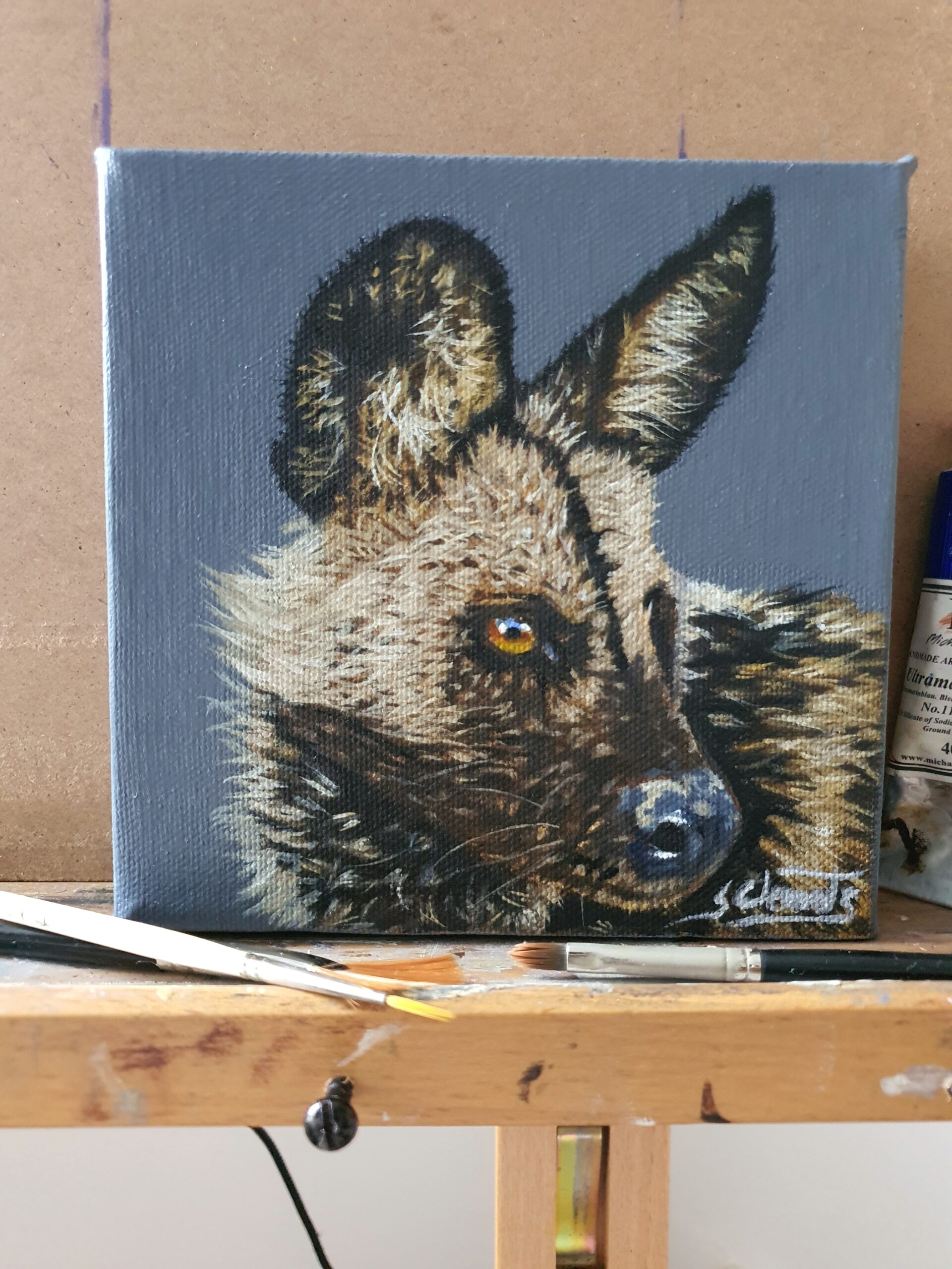 Original Painted Dog Oil Painting - 'Kito'
