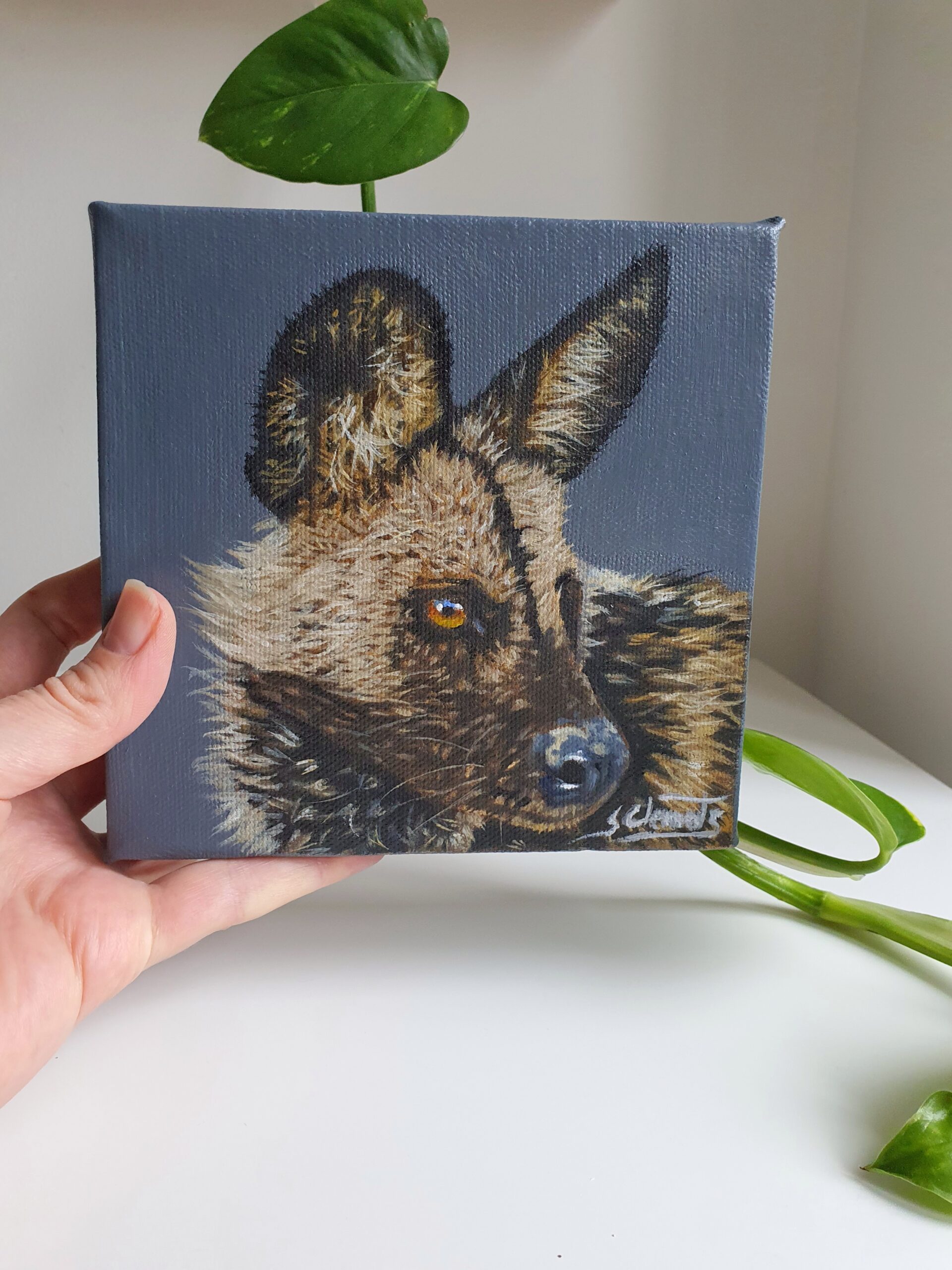 Original Painted Dog Oil Painting - 'Kito'