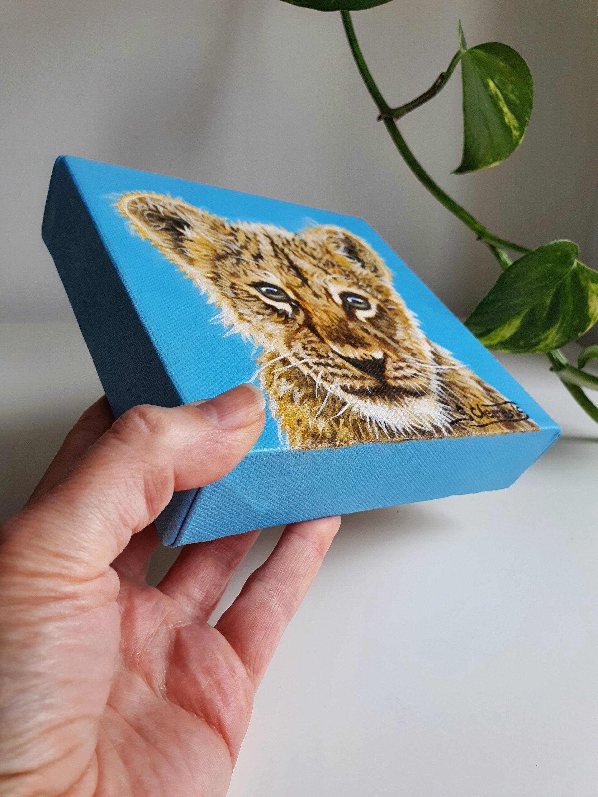 Original Lion Cub Oil Painting - 'Nyota'- meaning Star