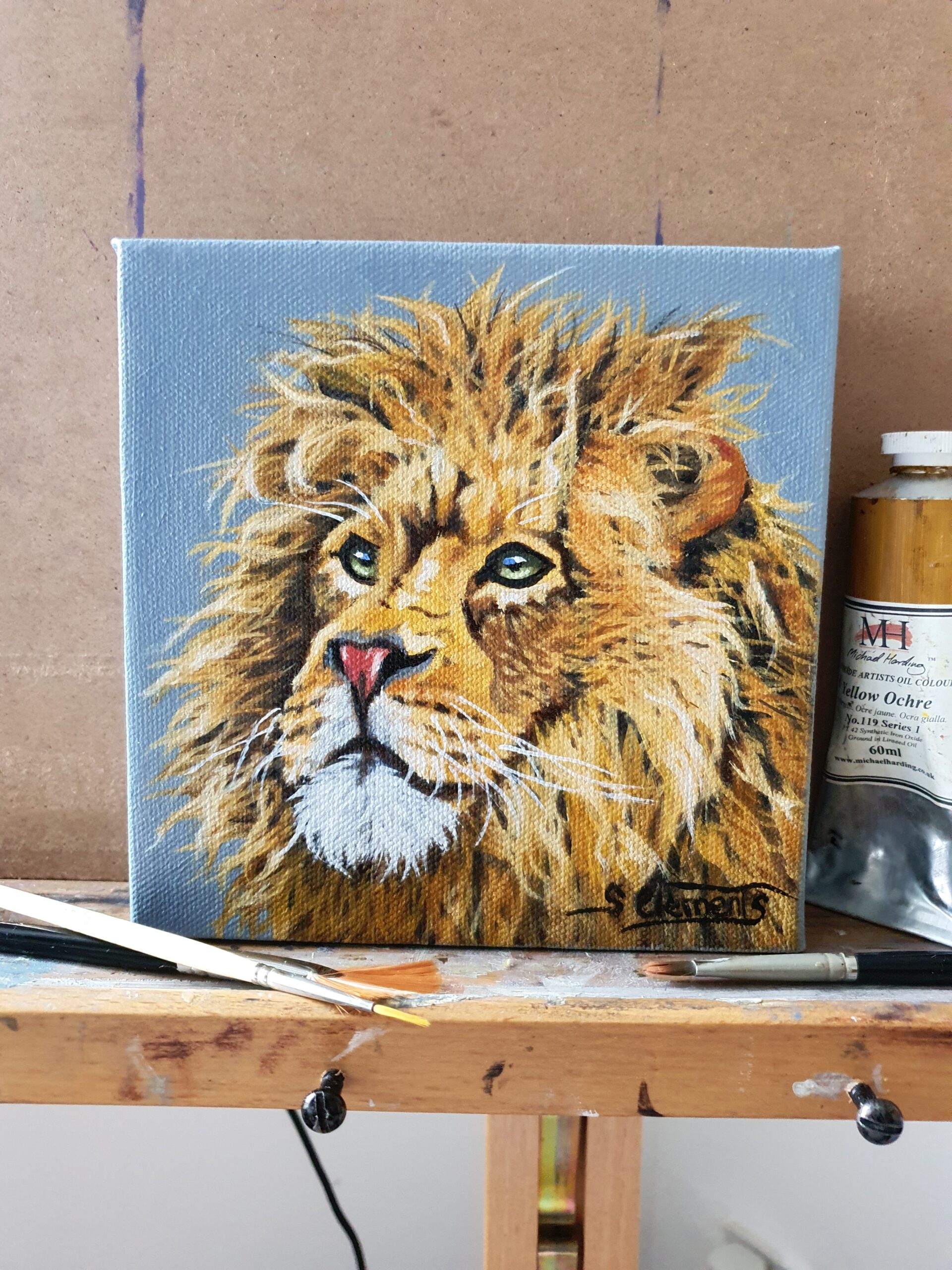Original Lion Oil Painting - 'Jabari' - brave/fearless