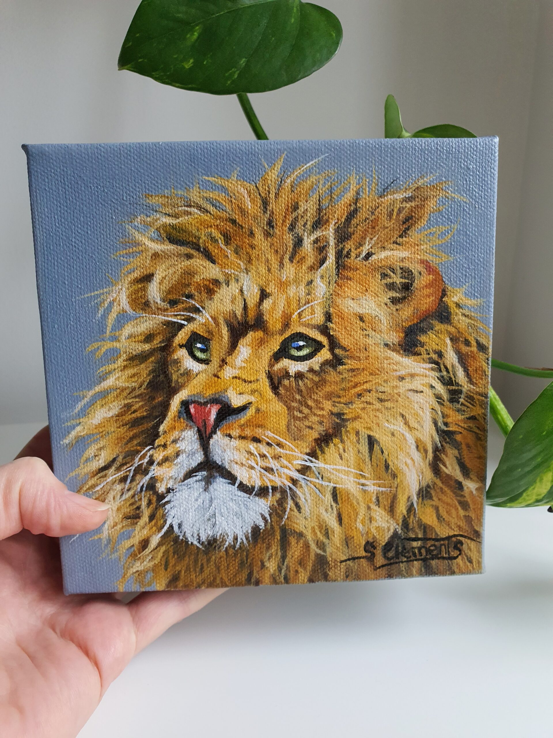 Original Lion Oil Painting - 'Jabari' - brave/fearless