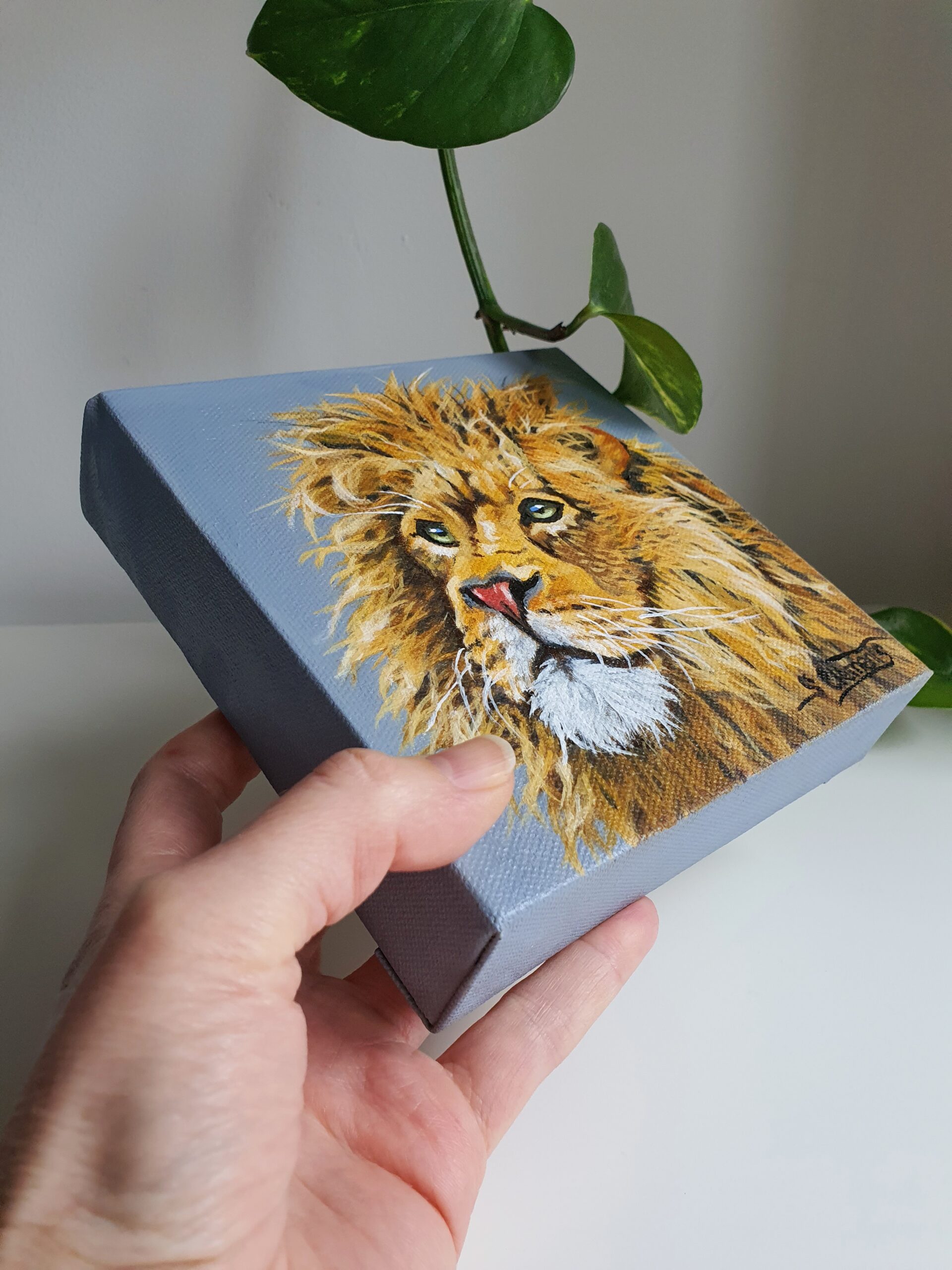Original Lion Oil Painting - 'Jabari' - brave/fearless