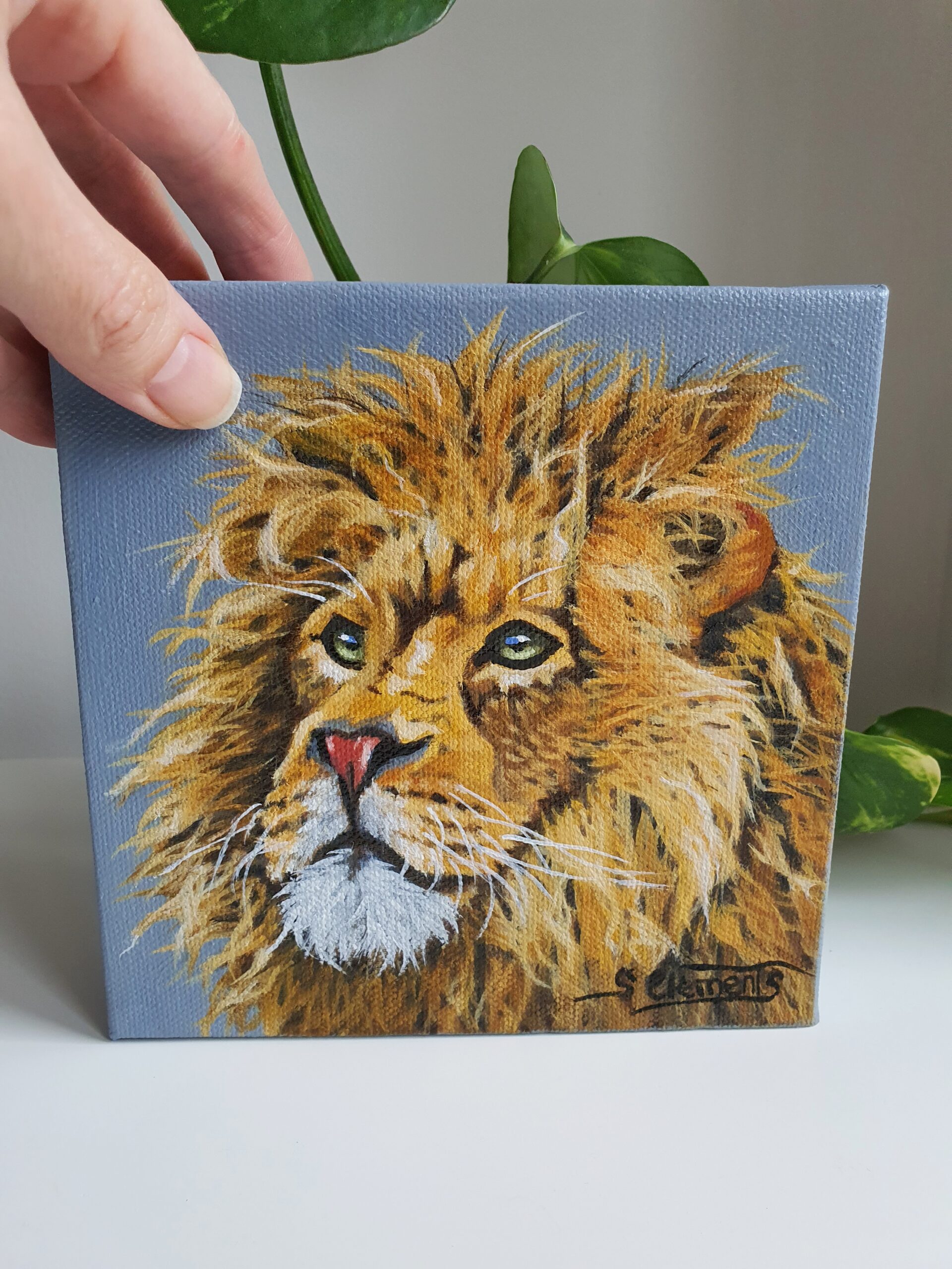 Original Lion Oil Painting - 'Jabari' - brave/fearless