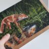 'Fox at Dusk' - Blank Greeting Card - Picture from Original Painting - 15 x 21 cm