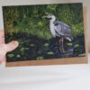 'Heron at Dusk' - Blank Greeting Card - Picture from Original Painting - 15 x 21 cm