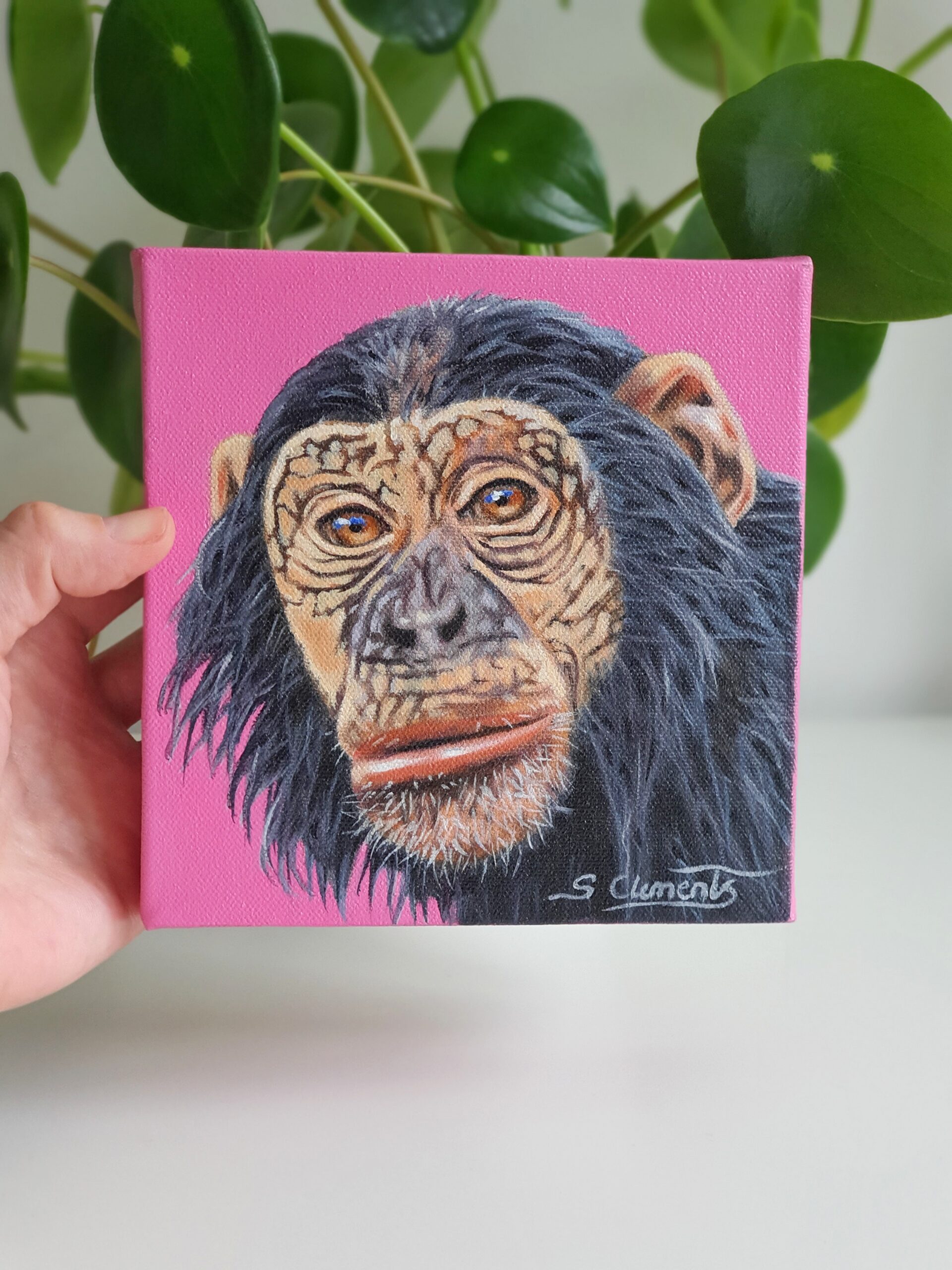 Original Chimpanzee Oil Painting - 'Max'