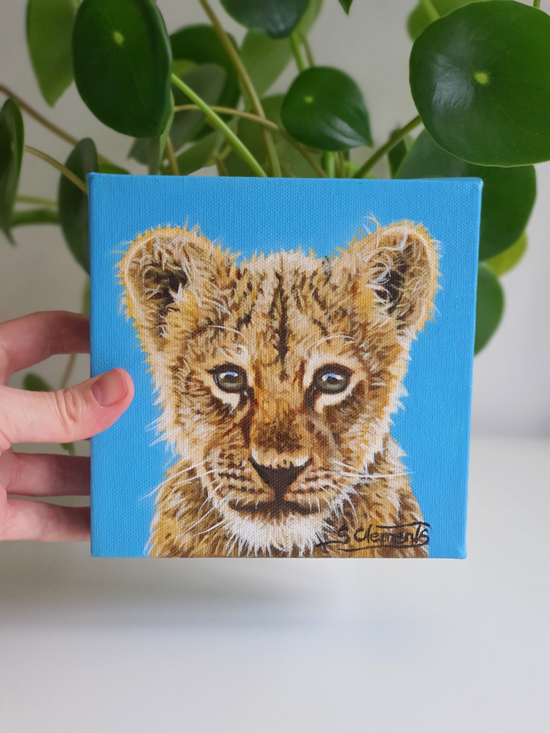 Original Lion Cub Oil Painting - 'Nyota'- meaning Star