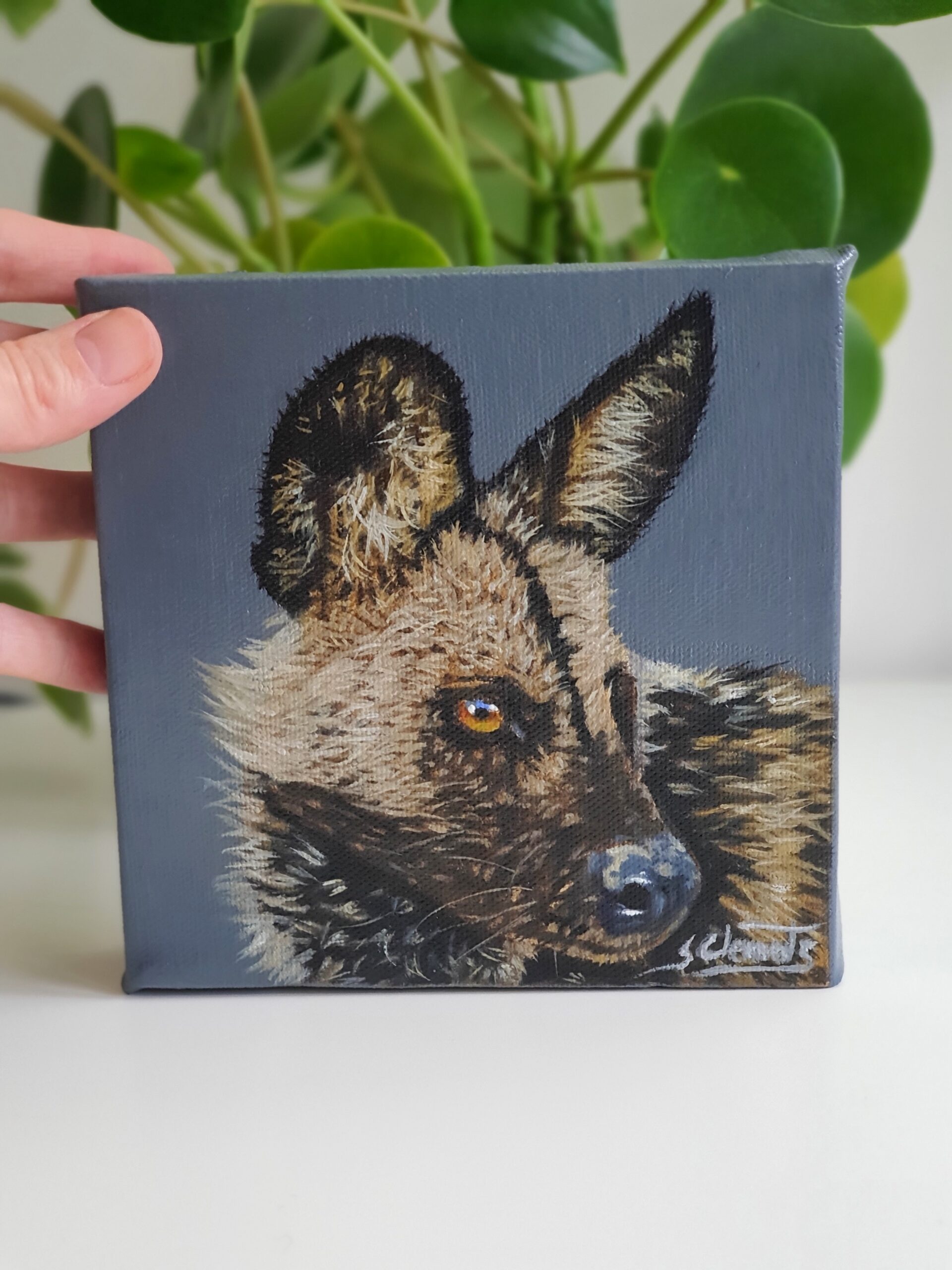 Original Painted Dog Oil Painting - 'Kito'