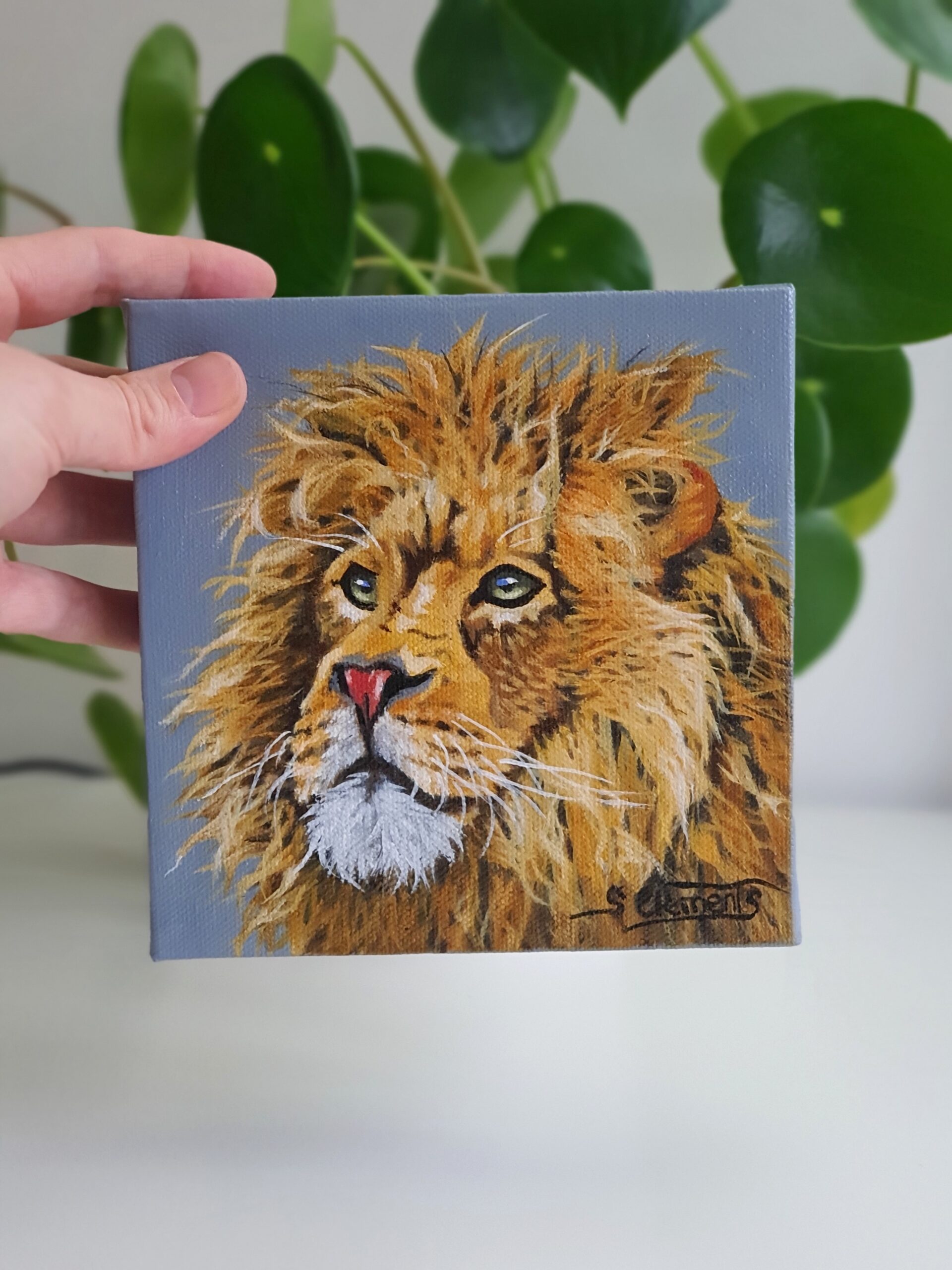 Original Lion Oil Painting - 'Jabari' - brave/fearless