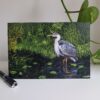 'Heron at Dusk' - Blank Greeting Card - Picture from Original Painting - 15 x 21 cm